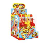 JohnyBee Squeeze Hot Dog Lecca Lecca con Dispencer e Caramella Liquida Display da 12 pz