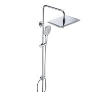 JOHO 304 Colonna Doccia senza Miscelatore in Acciaio Inox 304 Cromato Set Doccia a Pioggia con Soffione e Doccetta a Mano (35×25cm)