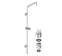 JOHO Asta da doccia in acciaio inox con supporto per doccetta manuale e adattatore filettato, fissaggio a parete, tubo doccia per doccia a pioggia, asta doccia, colonna doccia, 92 cm, cromata