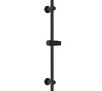 JOHO Asta doccia in acciaio inox, 70 cm colonna doccia con supporto per doccia e fissaggio a parete variabile, asta da parete con supporto per doccetta, accessori per sistema doccia, Nero