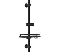 JOHO Asta doccia in acciaio inox, 70 cm colonna doccia con supporto per soffione doccia e supporto XXL, fori variabili da 30 a 65 cm, asta da parete, accessori per sistema doccia, Nero