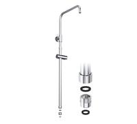 JOHO Asta doccia regolabile in altezza con supporto per doccia e adattatore filettato, in acciaio inox, per doccia a pioggia, braccio doccia con lunghezza regolabile da 69 a 111 cm, cromata