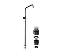 JOHO Asta doccia regolabile in altezza in acciaio inox con adattatore filettato, accessorio per colonna doccia, tubo per pioggia, asta da parete, braccio Nero