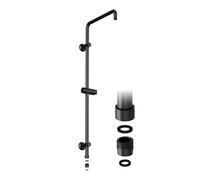 JOHO Asta per doccia in acciaio inox con supporto per doccetta manuale e adattatore filettato, fissaggio a parete variabile, asta per doccia a pioggia, asta doccia con lunghezza fissa 92 cm, colore