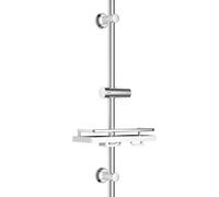 JOHO Asta per doccia in acciaio inox da 70 cm con supporto per soffione e XXL ripiano doccia, supporti a parete regolabili, asta per doccia con supporto per soffione a mano, accessori per sistema