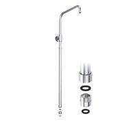 JOHO Colonna Doccia Acciaio Inox senza Miscelatore, Accessorio per Sistema Doccia, Compatibile con Fori Esistenti, Asta Doccia Saliscendi 69-111 cm con Adattatore, Cromo