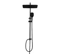 JOHO Colonna Doccia idromassaggio Doccia Soffione Colonna Doccia Nero Opaco in Acciaio Inox 304 Colonna Doccia Senza Miscelatore Set Doccia a Pioggia con Doccetta e Soffione 35 * 25CM