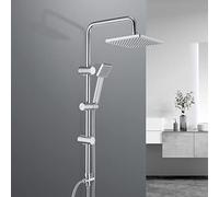 JOHO Colonna Doccia idromassaggio Set Doccia Fori Muro Regolabili Sistema Doccia a Pioggia Senza Miscelatore con Soffione e Doccetta in ABS 20 * 20cm.