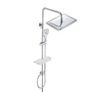 JOHO Colonna Doccia in Acciaio Inox con Mensola Set Doccia Regolabile in Altezza senza miscelatore (35 * 25cm)