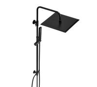 JOHO 304 Colonna Doccia Nero Opaco in Acciaio Inox Colonna Doccia idromassaggio Doccia Soffione Colonna Senza Miscelatore Set Doccia a Pioggia con Doccetta a Mano (30×30cm Quadrato)
