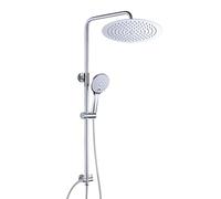 JOHO Colonna Doccia in Acciaio INOX senza Miscelatore Termostatica, Asta Doccia Saliscendi con Soffione e Doccetta, Set Doccia a Pioggia con Soffione 25 cm Cromo