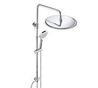 JOHO 304 Colonna Doccia senza Miscelatore in Acciaio Inox 304 Cromato Set Doccia a Pioggia con Soffione e Doccetta a Mano (D30cm tondo)