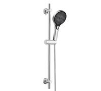 JOHO Colonna Doccia Senza Miscelatore, Asta Doccia Acciaio Inox 70 cm con Supporto Soffione Regolabile, Saliscendi Doccia Adattarsi ai Fori Esistenti con Doccetta 3 Geti, Cromo