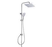 JOHO Colonna Doccia Senza Miscelatore in Acciaio Inox 304 Cromo Set Doccia a Pioggia con Soffione e Doccetta a Mano (25×25cm quadrato)