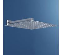 JOHO Grande Soffione per Doccia con Braccio a Parete-Soffione Doccia a Pioggia in Acciaio Inox -Docce Fisse con Getti In Silicone Anticalcare - Quadrato 40 x 40 cm / 16 Pollici- Braccio 37 cm, Cromo