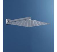 JOHO Soffione Doccia a Pioggia con Braccio Doccia a Parete-Cromo Soffione con Braccio per Doccia in Acciaio Inox-Docce Fisse con Getti - Quadrato 30x30 cm/12 Pollici- Braccio 37 cm