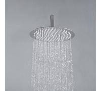 JOHO Soffione Doccia a Pioggia Rotondo 8 Pollici Docce Fisso da Parete in Acciaio Inox 304 con Ugelli Antiicalcare Cromo (D20cm tondo)