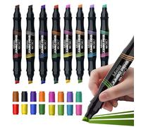 joibabe Pennarelli jumbo, 16 colori, 3-10 mm, punta a scalpello, grandi pennarelli a doppia punta, per lavori artigianali, pittura decorativa e progetti artistici (confezione da 8)