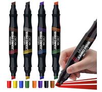 joibabe Pennarelli Jumbo - Pennarelli spessi con punta a scalpello con doppia estremità da 10 mm, 4 pennarelli grossi per adulti e bambini, perfetti per scuola, ufficio, attività all'aperto (8 colori)