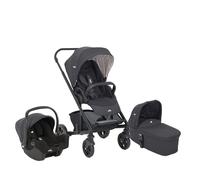 Joie chrome™ trio sistema da viaggio - chiusura facile, reclinazione completamente orizzontale, parapioggia, navicella chrome™ e seggiolino i-Snug™ 2 inclusi - dalla nascita ai 4 anni (0-22 kg), ember