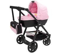 Joie Junior Mytrax - Passeggino singolo con culla rimovibile per il trasporto, include borsa fasciatoio abbinata e vano portaoggetti sotto il sedile, sistema da viaggio in nero e rosa, con manico