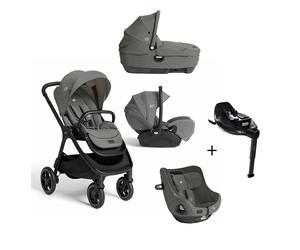 JOIE- Trio Finiti Evergreen Con Navicella Calmi e Seggiolino Auto i-Level Pro + Segg. I - Harbour E e BASE