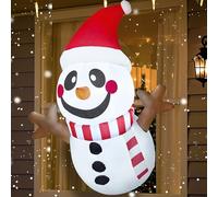 JOIEDOMI Pupazzo di Neve Gonfiabile di Natale Alto 3,5 Piedi che Esce dalla Finestra, Gonfiabili di Natale con LED Incorporati per la Decorazione della Finestra, Feste di Vacanza