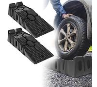 JOIEYOU Set di 2 rampe di carico per auto, in plastica, per auto, rampa di carico fino a 2,5 tonnellate, piattaforma di sollevamento con protezione da attraversamento
