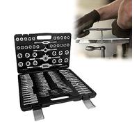 JOIEYOU Set di maschi filettate metriche M2-M18, set professionale, punte per foro nucleare, set per filettatura fine, 110 pezzi