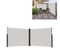 JOIEYOU Tenda da sole laterale allungabile, opaca, verticale, per esterni, frangivista, separatore spazio, tenda parasole laterale, per balcone e terrazza, 200 x 600 cm, grigio