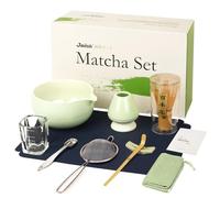 Joiish Matcha kit per cerimonia del tè giapponese, 10 pezzi, misurino e tazza, set di fruste, bowling con beccuccio versante