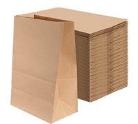 JOIKIT Confezione da 100 sacchetti di carta, 20 x 12.5x 30 cm, sacchetti di carta marrone, sacchetti carta per natale, matrimonio