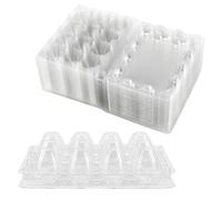 JOIKIT Confezione da 100 scatole in plastica trasparente per uova di quaglia, 12 uova in plastica trasparente, impilabili, per cucina, mercato, fattoria