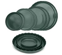 JOIKIT Confezione da 12 sottovasi verdi per vasi da fiori e piante, 4 misure, 15-30 cm, vassoi per vasi da fiori e piante da giardino, in plastica, per interni ed esterni