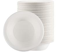 JOIKIT Confezione da 250 ciotole di carta bianca da 350 ml, ciotole di carta usa e getta, biodegradabili, compostabili, ciotole di canna da zucchero, per feste, picnic e barbecue