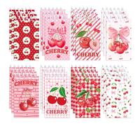 JOINFANXIN 24pcs Cherry Pattern Mini Spiral Notebook Fruit Theme Cute Pink Cherry Bow Design Mini Pocket Memo Pads for Students and Office,Note Taking,To-Do Lists, Party Favor Gift Supplies