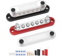 JoinfWorld Barra Colectora 12V-48V,250 A Bloques de Distribución,Distribución de Energía,con Cubierta transparente,con 4 xM6 Pernos de Terminal,para Autocaravanas Barcos Yates (BB100-T2M6S5)