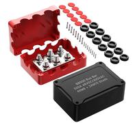 Joinfworld Heavy Duty 500A Bus Bar Waterproof Power Distribution Block with 2*5/16"(M8)+2*3/8"(M10) Studs 48V DC Automotive Marine Battery Terminal distribution Block with Cover - Negative&Positive