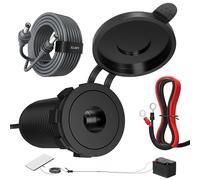 Joinfworld Starlink Mini Cavo da 10M con Kit di Conversione da 12V-24V a 20V, Adattatore per Batteria Starlink Mini da 12V, Presa Passante per Pannello per Scatola Batteria Camper