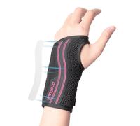 Joingood Tutore Polso per Tunnel Carpale, Regolabile per Giorno e Notte, Sollievo Dolore da Distorsioni, Artrite, Tendinite, Adatta alle Donne, Rosa Rossa, Sinistro, S