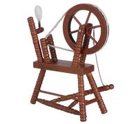 JOINPAYA 1 Pz Mini di ruota rotante retrò miniatura d'epoca Mini mobili per giocattoli macchina per la produzione di tessuti in miniatura mobili d'epoca betulla Brown