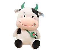 JOINPAYA 1 Pz Peluche A Forma Di Mucca Cuscino Per La Casa Per Peluche A Forma Di Mucca Per Peluche A Forma Di Mucca Mascotte Dell'Anno Del Bue In Raso Verde