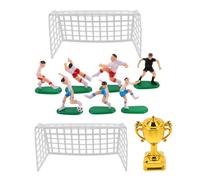 JOINPAYA 1 Set Di In Miniatura Della Casa Delle Bambole Mini Rete Della Porta Piccolo Giocatore Di Calcio In Miniatura Ornamento Decorazione Della Torta Riutilizzabile