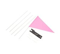 JOINPAYA 1 Set Logo in Bicicletta Con Supporto Per Asta Portabandiera Fibra Di Adulti Portatile Giallo Sicurezza Montato Campeggio Asta Della Bandiera Poliestere Rosa