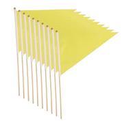 JOINPAYA 10 pezzi Bandiere Triangolari Palmari con in Bamboo Bandiere Vuote Gialle per Marcatura Esterna Pubblicità Celebrazioni Building Leggere e Facili da Inserire nel Terreno