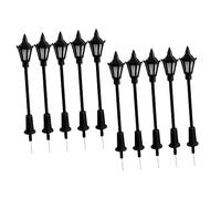 JOINPAYA 10 Pezzi Del Treno Da Giardino Lampada Mini Minuscolo Scala Infisso All'aperto Micro Lampade Sentiero Piccolo Strada Guidato Casa Delle Bambole Addominali Nero