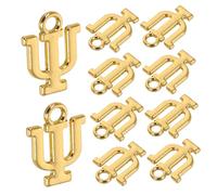 JOINPAYA 10 Pezzi Gioielli Con Lettere Greche Perline Alfabeto D'oro Lettere Di Fascino Ciondoli Dell'alfabeto Ciondoli Per Unghie Con Lettera Lettere Di Strass Lega Di Zinco Golden