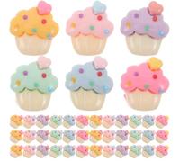 JOINPAYA 100 Pezzi Ciondoli in Resina a Dorso Piatto a Forma di Cupcake Accessori per Creazione di Copricapi e Fermagli per Chioma Decorazioni Fai da Te per Gioielli e Artigianato