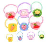 JOINPAYA 10pezzi Elastici per Coda di Cavallo Graziosi Lacci per Capelli per Ragazze Elastici per Capelli Design Forma di Animali Fiori e Frutti Fasce Elastiche Corda Elastica Accessori