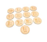 JOINPAYA 13 Pezzi Carte in Legno Per Traguardi Del Bambino Stampa Di Animali Dischi Per Traguardi Accessori Per Foto